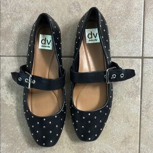 Dolce Vita Black Flats with Silver Accents